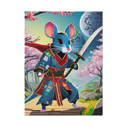 Cyber Samurai Rat Matte Canvas, Stretched, 0.75"