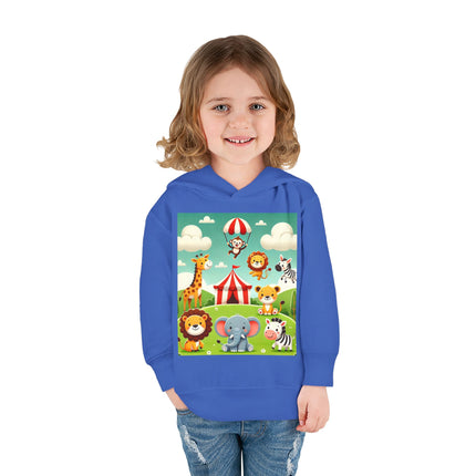 Whimsical Circus Friends Toddler Pullover Fleece Hoodie