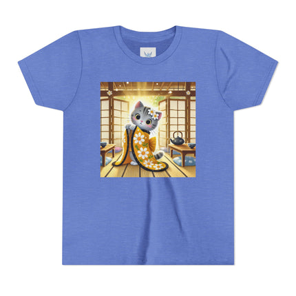 Playful Kitten in the Tea Room Youth Short Sleeve Tee