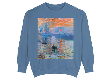 Sunrise by Claude Monet Unisex Garment-Dyed Sweatshirt