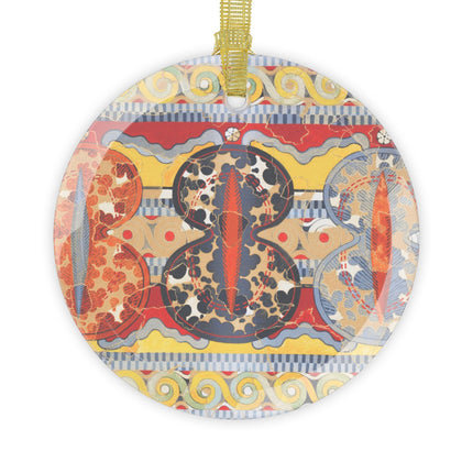 Reproduction of the Shield Frieze by Emile Gilliéron Glass Ornament