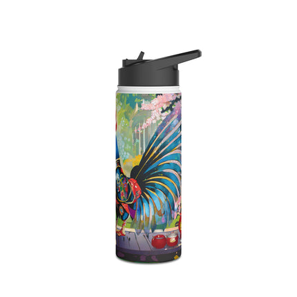 Cyberpunk Rooster Stainless Steel Water Bottle