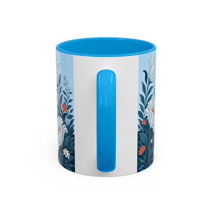 🎨💙 The Enchanted Garden Artist Colorful Mug – Art Deco Floral Whimsy