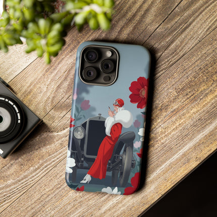 🚗🌺 The Lady Of The Grand Touring Car Phone Case – Art Deco Motoring Elegance