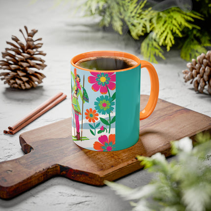 🎿🌸 The Winter Flower Adventurer Colorful Mug – Colorful Ski Fantasy