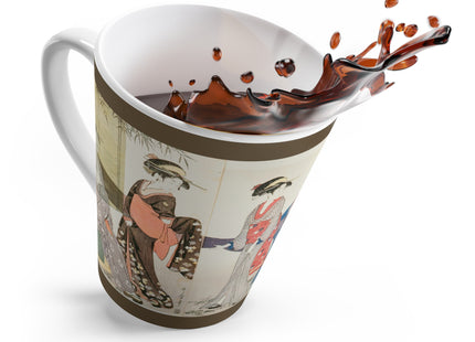 Drying and Stretching Cloth by Kitagawa Utamaro Latte Mug