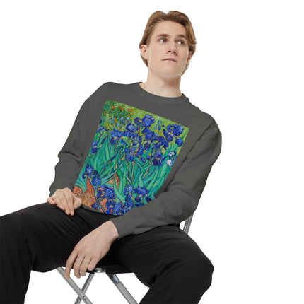 Irises by Vincent Van Gogh Unisex Garment-Dyed Sweatshirt