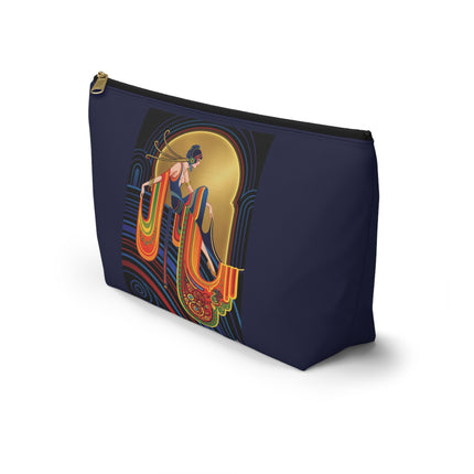 Art Deco Muse Cosmetic Bag – Elegant Poise & Golden Radiance
