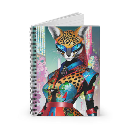 Cyber Cat Glamour Spiral Notebook - Ruled Line
