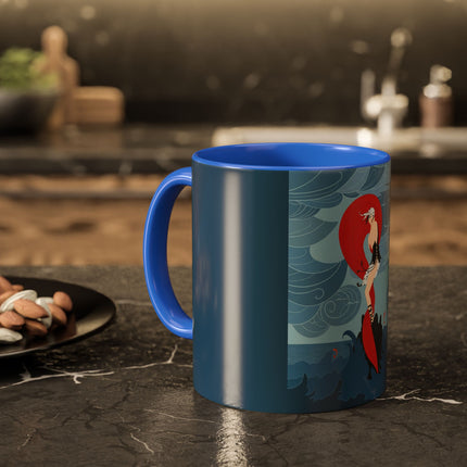 Siren of the Waves Colorful Mugs – Dramatic Sea Power & Bold Elegance
