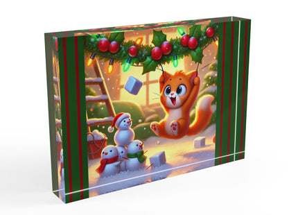 Naughty or Nice Kitten Christmas Scented Acrylic Art Block