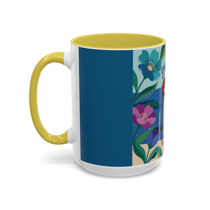 The Lady Of The Golden Horizon Colorful Mugs – Art Deco Coastal Elegance