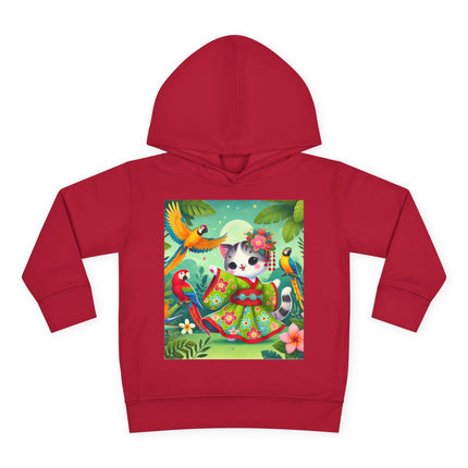 Parrot Dance of the Geisha Kitten Toddler Pullover Fleece Hoodie
