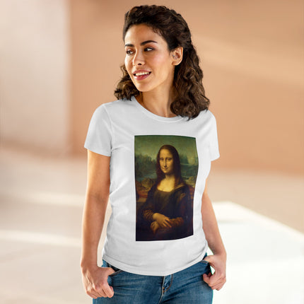 Mona Lisa by Leonardo da Vinci Women's Midweight Cotton Tee