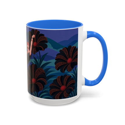 🖤🌺 The Midnight Floral Acrobat Colorful Mug – Art Deco Fashion Whimsy