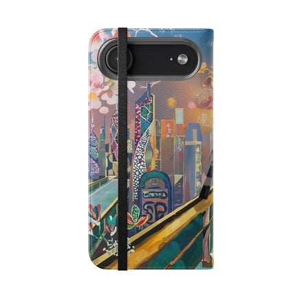 🤖🌆 Cyber Punk Robot Models Flip Case – Futuristic Fashion & Neon Elegance
