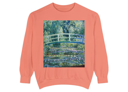 Water Lilies and Japanese Bridge by Claude Monet Unisex Garment-Dyed Sweatshirt