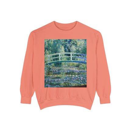 Water Lilies and Japanese Bridge by Claude Monet Unisex Garment-Dyed Sweatshirt