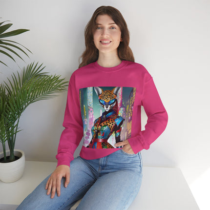 Cyber Cat Glamour Unisex Heavy Blend™ Crewneck Sweatshirt