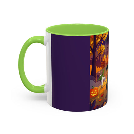 🐈‍⬛🎻 The Black Cat's Moonlit Melody Colorful Mug – Whimsical Halloween Music