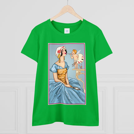 The Enchanting Painter: A Fairy's Artistic Touch Ceramic Women's Midweight Cotton Tee