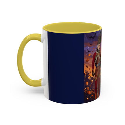 🎃💙 The Pumpkin Lantern Courtship Colorful Mug – Romantic Halloween Elegance