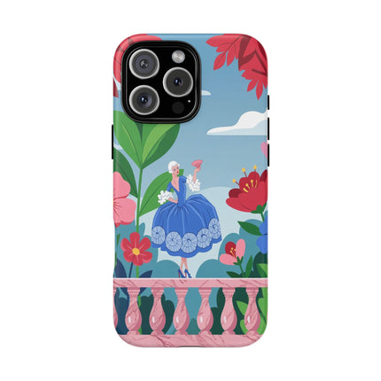 🌺🪭 The Lady Of The Grand Flower Terrace Phone Case – Art Deco Garden Elegance