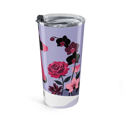 🌹❄️ The Lady Of The Winter Orchid Garden Tumbler – Art Deco Floral Elegance