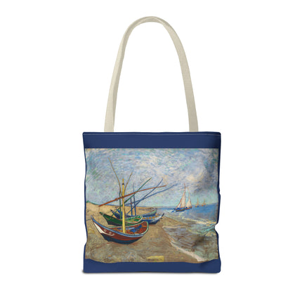 Fishing Boats on the Beach at Saintes-Maries by Vincent Van Gogh Tote Bag (AOP)