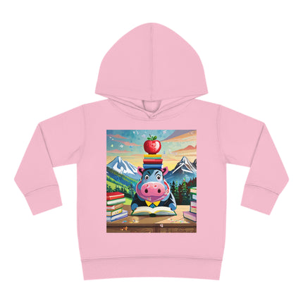 Hippos Hit the Books Toddler Pullover Fleece Hoodie