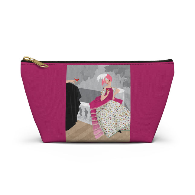 The Red Bird Cosmetic Bag – Graceful Storybook Charm & Quiet Mystery