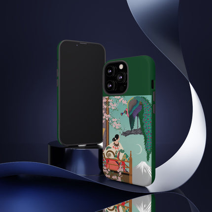 Peacock Garden Phone Case – Japanese Elegance & Timeless Beauty