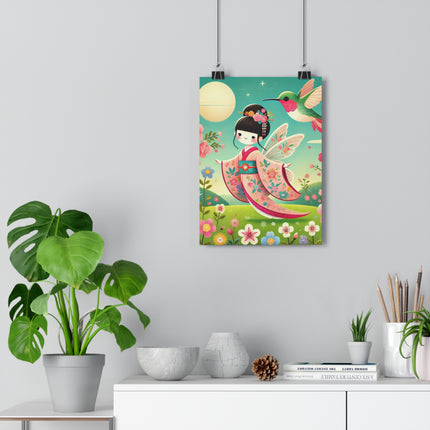 Geisha Fairy and the Hummingbird Blossom Giclée Art Print