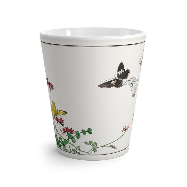 Butterflies and flower illustration by Morimoto Toko Latte Mug