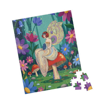 🧚🍄 The Lady Of The Enchanted Mushroom Forest Puzzle – Art Deco Fairy Garden Fantasy