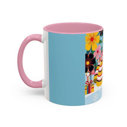 🌼🎄 The Christmas Blossom Belle Colorful Mug – Colorful Art Deco Holiday Fantasy
