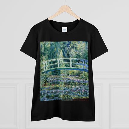 Water Lilies and Japanese Bridge by Claude Monet Women's Midweight Cotton Tee