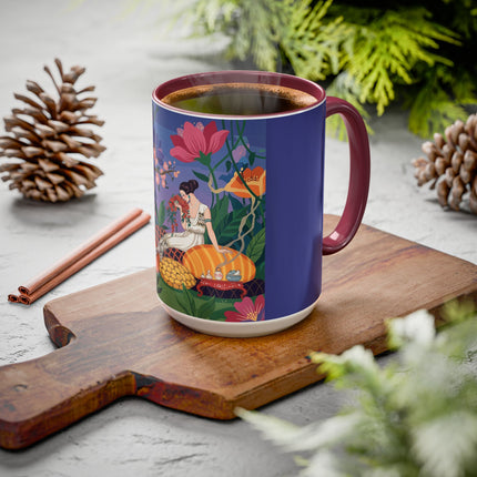 The Garden Of Quiet Reverie Colorful Mugs – Art Deco Botanical Serenity