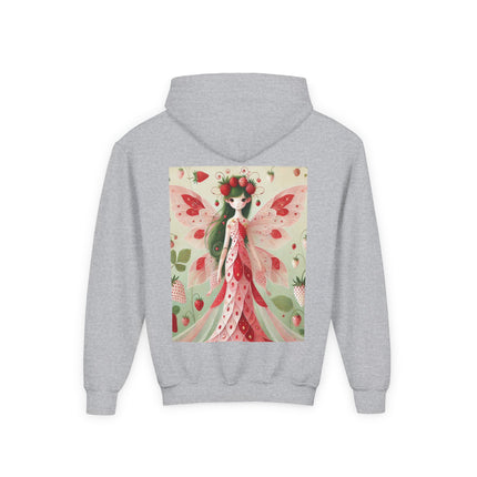 Strawberry Fairy Delight Youth Hooded Sweatshirt – Sweet Magic & Summer Charm