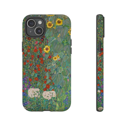 Farm Garden with Sunflowers by Gustav Klimt Phone Cases