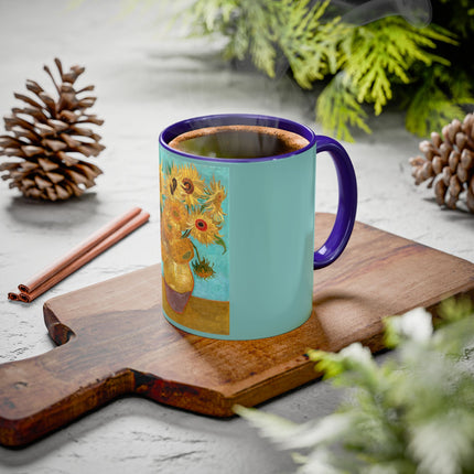 Vase with Twelve Sunflowers by Vincent van Gogh Colorful Mugs (11oz, 15oz)