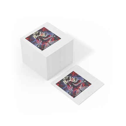 Halloween Sorceress White Coined Napkins