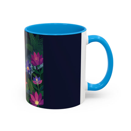 Moonlight Waltz Among The Blossoms Colorful Mugs – Art Deco Floral Enchantment