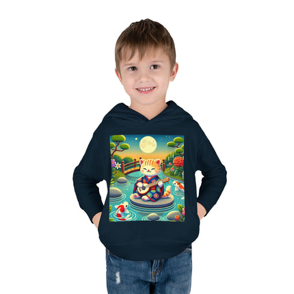 Melodic Kitten by the Koi Pond Toddler Pullover Fleece Hoodie