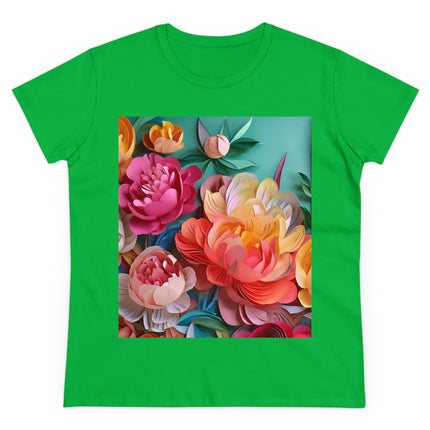 Peonies in Full Bloom Women's Midweight Cotton Tee