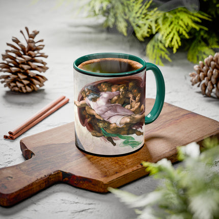 The Creation of Adam by Michelangelo Buonarroti Colorful Mugs (11oz, 15oz)