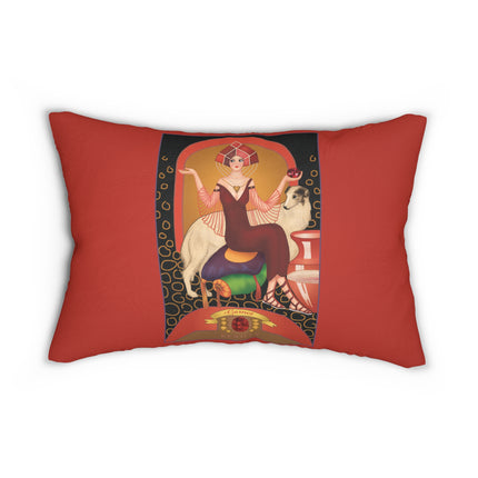 January & Garnet (from the Gem Series) by Sofia Chiostri Spun Polyester Lumbar Pillow