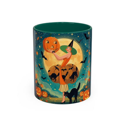 🦇🎃 The Witch Of Batwing Pumpkin Hollow Colorful Mug – Moonlit Halloween Charm