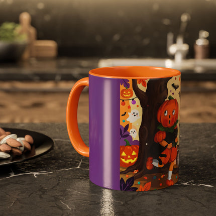 🎃🐈‍⬛ The Pumpkin Child’s Halloween Parade Colorful Mug – Whimsical Storybook Charm
