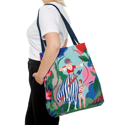 🏹🌺 The Lady Of The Enchanted Garden Archery Tote Bag – Art Deco Floral Adventure